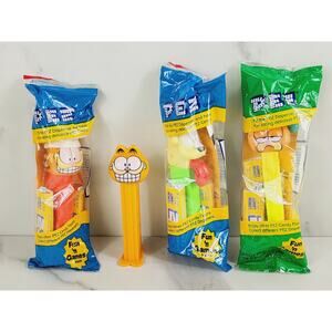 Garfield Pez Candy Dispenser Odie Dog Orange Cat Kitten Cartoon x4 Vintage